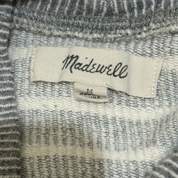 Madewell Funnel Neck Top Shirt Oversized Boxy Striped‎  Womens Size M - Picture 3 of 5